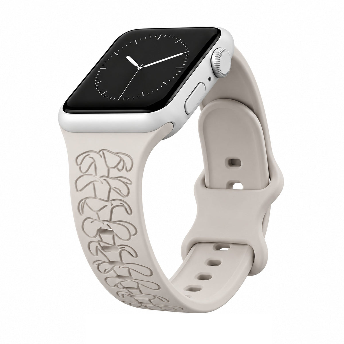 Puakenikeni Engraved Silicone Watchband Compatible with Apple Watch