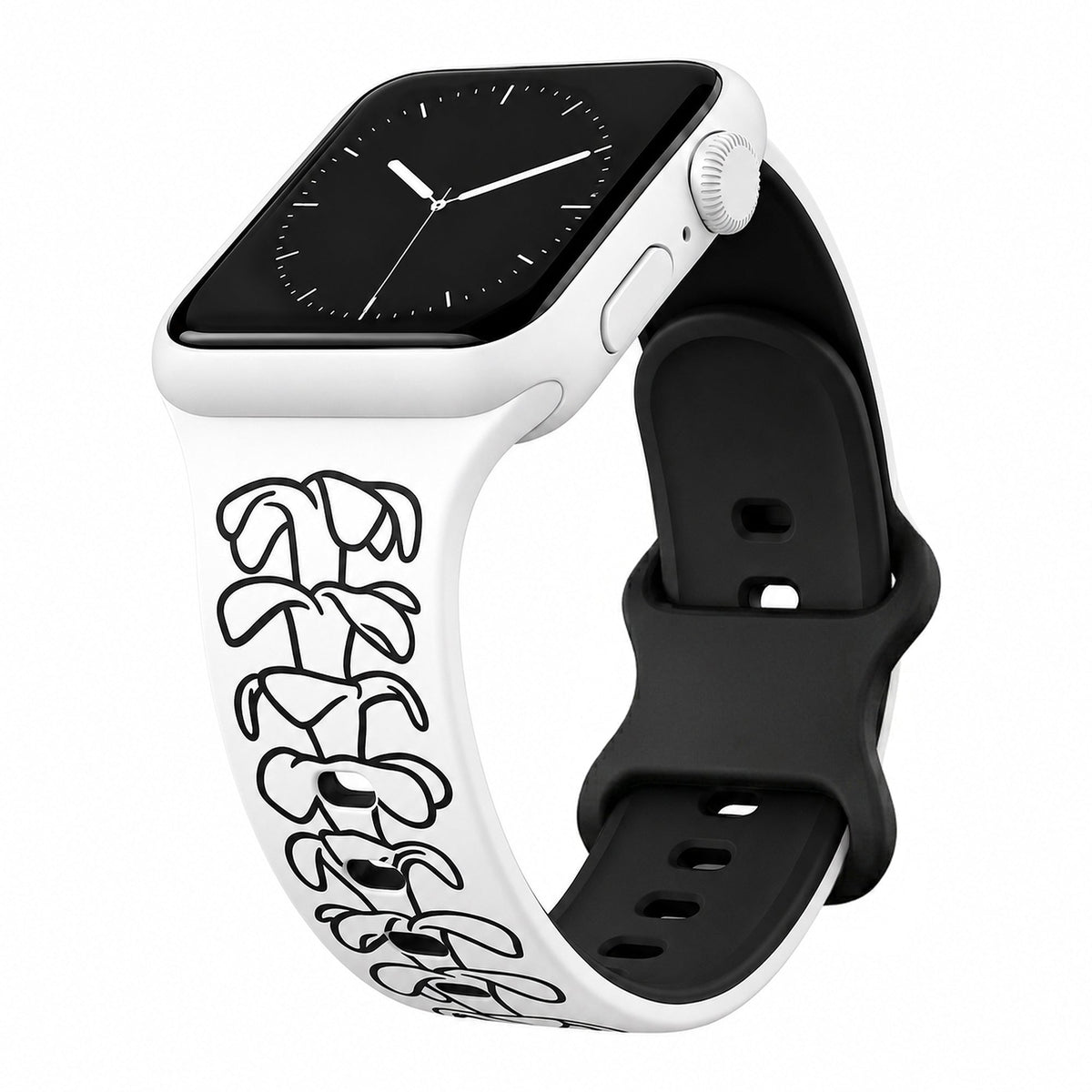 Puakenikeni Two-Tone Engraved Silicone Watchband Compatible with Apple Watch