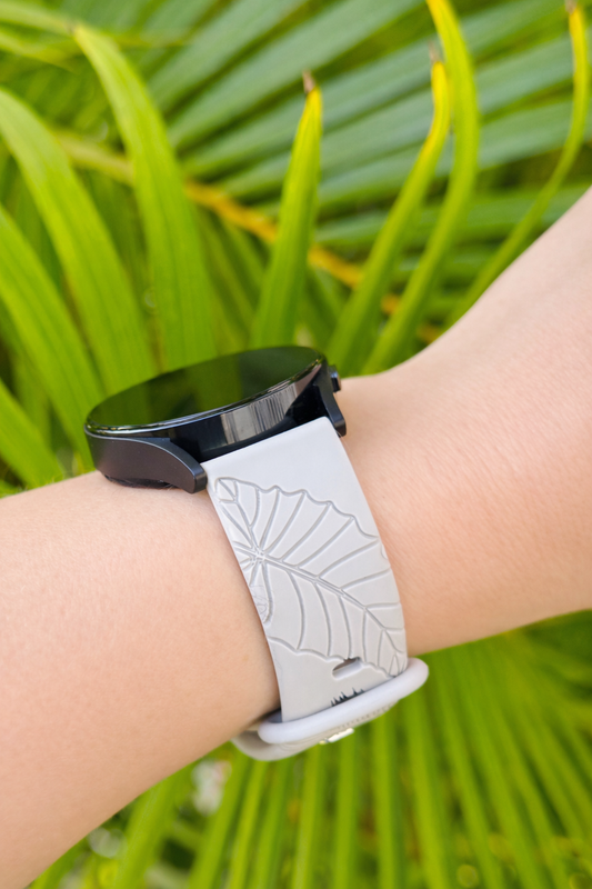 Champagne Tropical Engraved Design Standard Size - Universal Band - 20MM
