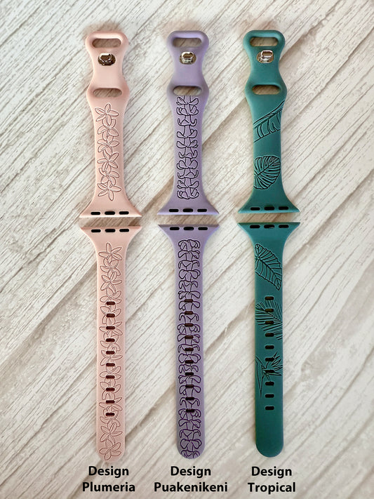 SLIM Size Engraved Apple Watch Compatible  Band - 38/40/41mm (42mm Series 10 & 11) & 49/46/45/44mm (42mm Series 1-3)