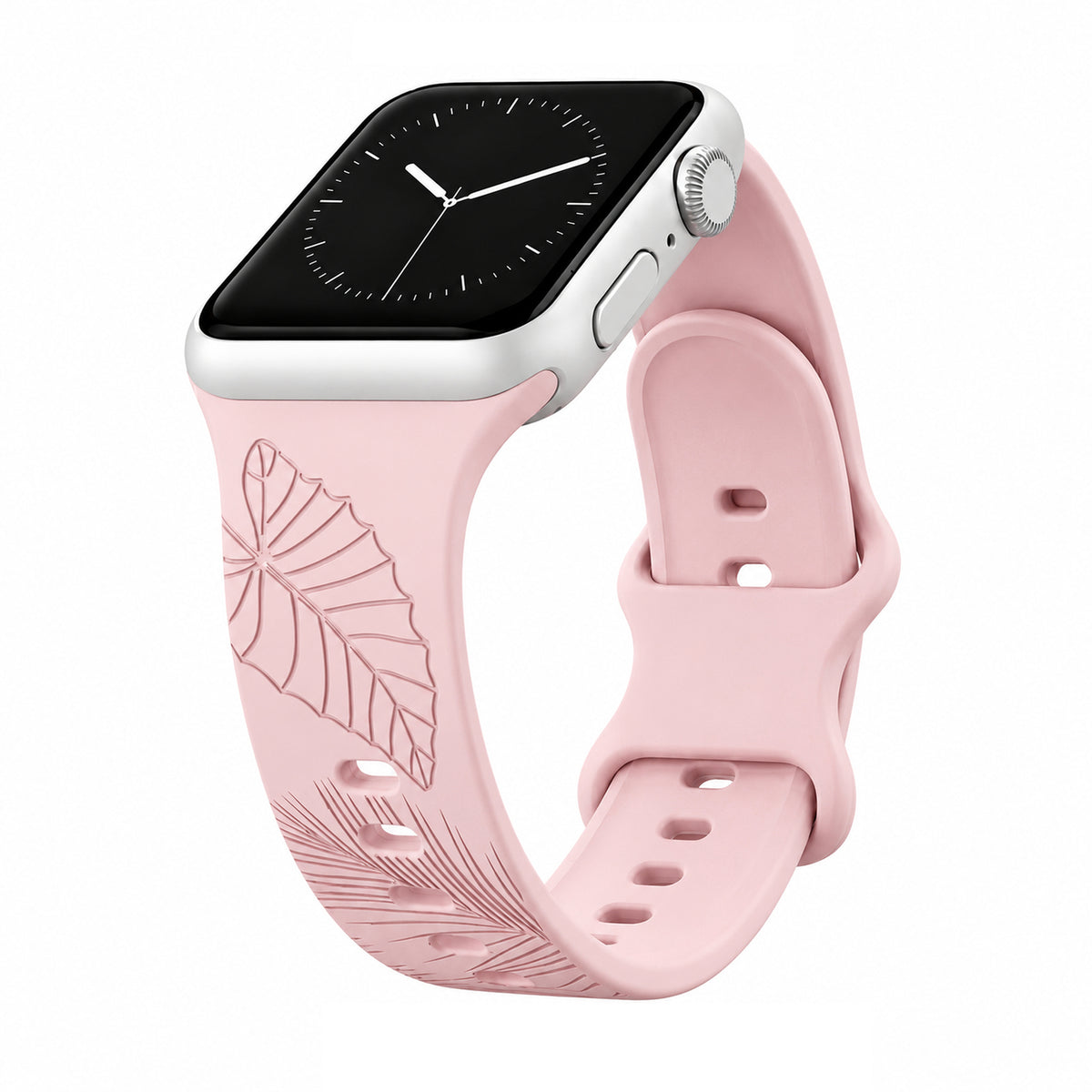 Blush Tropical Medley Engraved Silicone Watchband Compatible with Apple Watch - SMALL WATCH - 38/40/41mm (42mm Series 10 & 11)